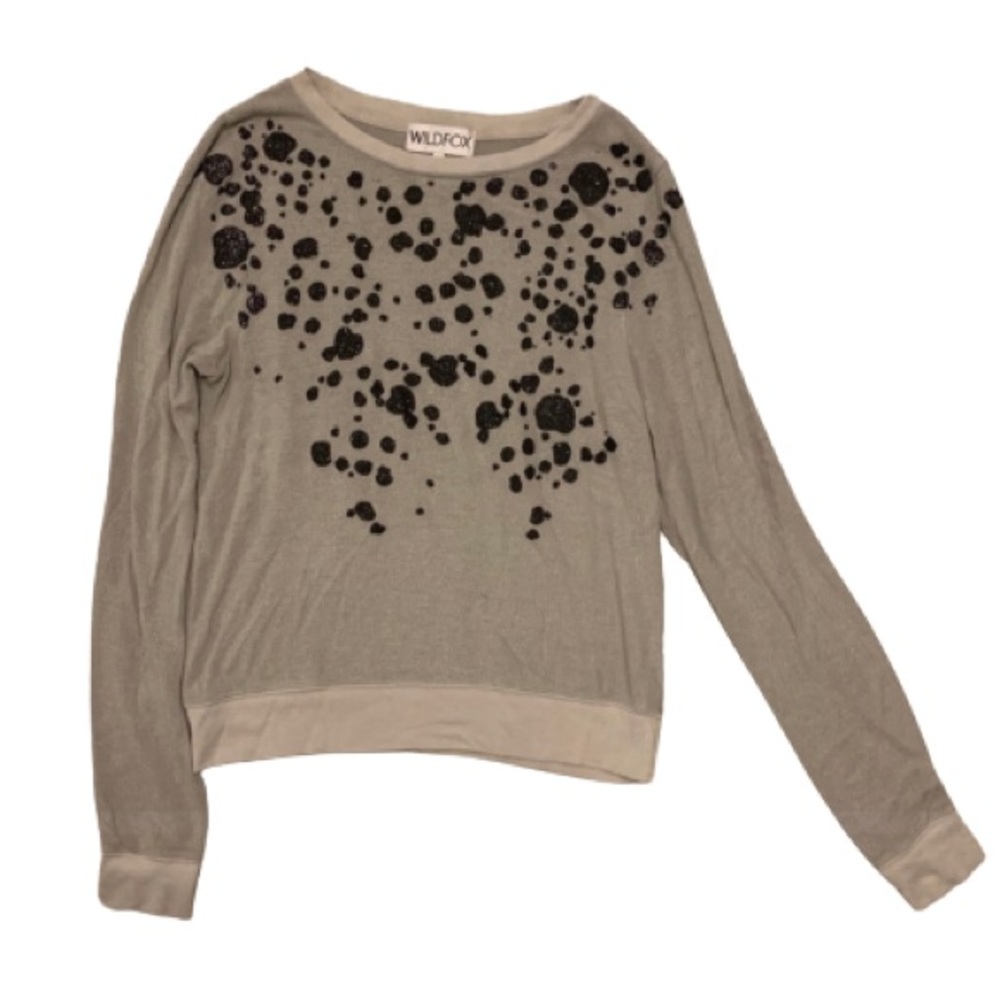 Wildfox Grey and Black Sparkly Sweater